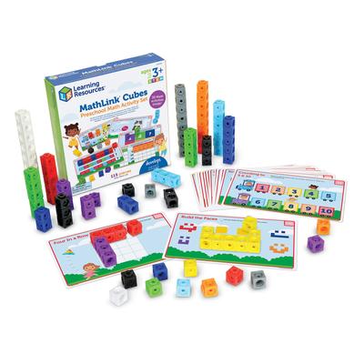 Learning Resources MathLink Series Cube Block MathLink Cube First Math Set 100 Pieces Activity Card LER9335 Genuine Product &