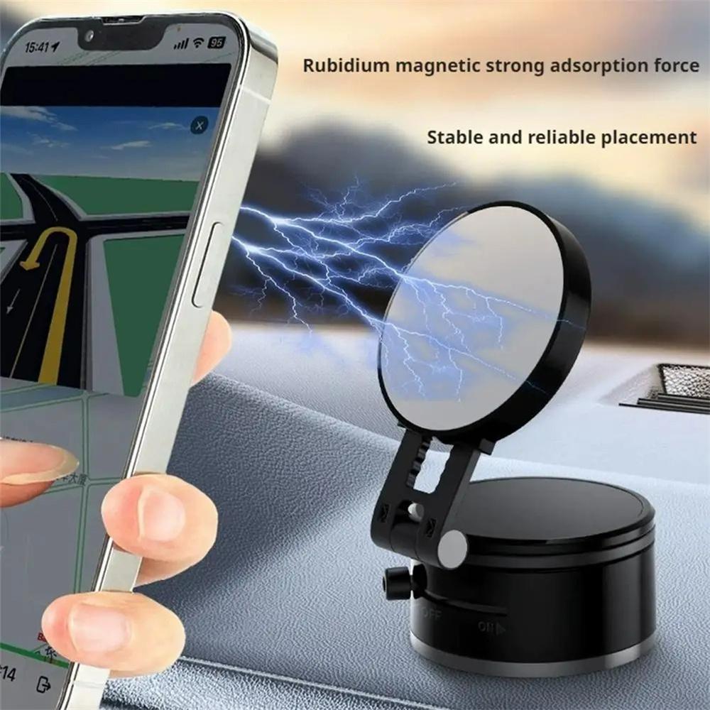 Double-Sided Magnetic Car Phone Holder 360° Rotatable Vacuum Suction Cup Mount for iPhone 16-12 Pro Max Samsung Xiaomi