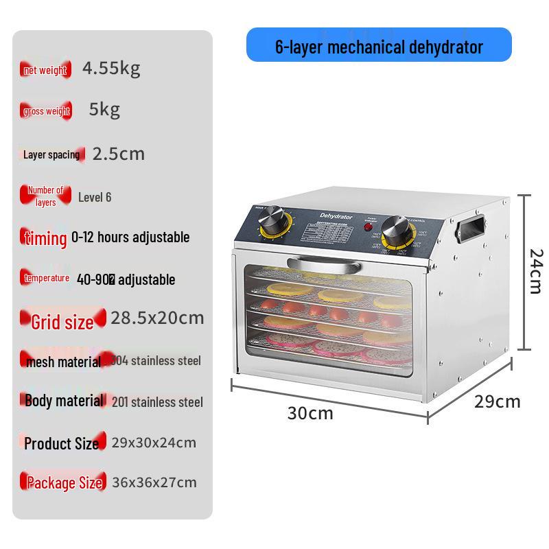 Knob-Control Household Dehydrator for Drying Fruits, Vegetables, and Meats