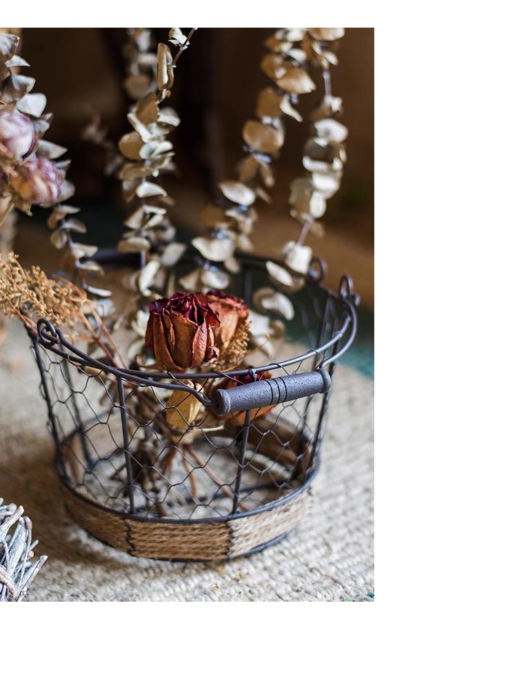 Juhan Retro Iron Wire Handbag Storage Basket - American Country ZAKKA Sundries Decor