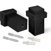 Boden-Türstopper, Mattschwarz Metall-Türstopper zum Anschrauben - Set mit 2 Türstoppern, mit Schrauben - Türstopper für schwere Türen - Außenfenster