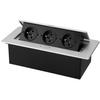 Silver French Standard Pop-up Desktop Power Socket