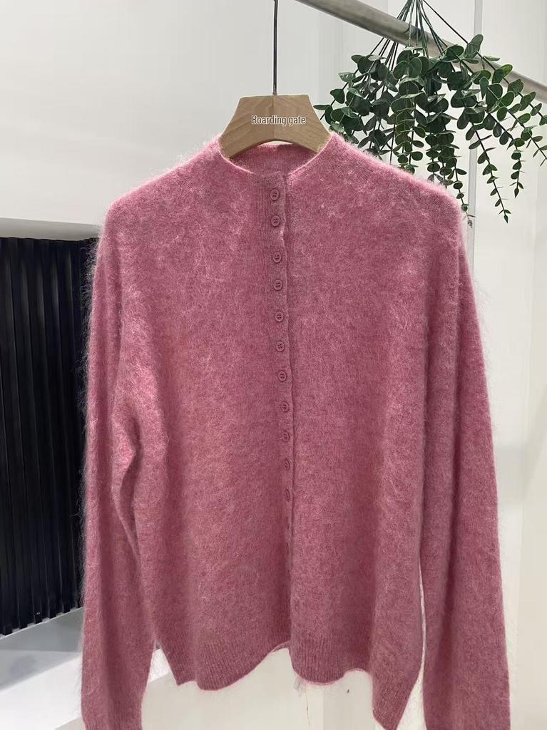 2026 Autumn Women's Brushed Cashmere Cardigan - Soft, Lightweight, High-End Knitwear