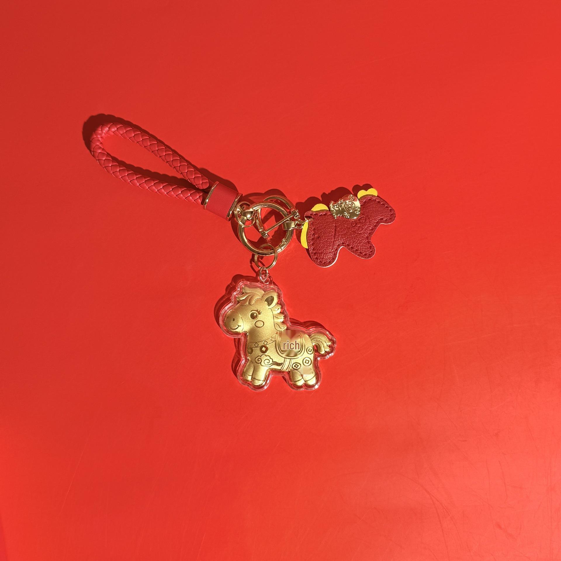 999 Pure Gold Instant Wealth Keychain & Golden Bag Pendant Set - Gift for Friends Excludes Gold
