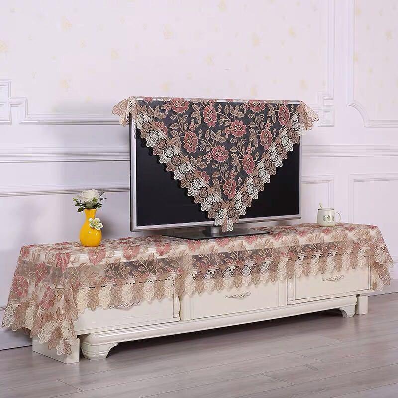 Dust-proof Cloth Hollow Lace Embroidery Multifunctional Cover Cloth Cover Towel Coffee Table Cloth Coffee Table Decoration