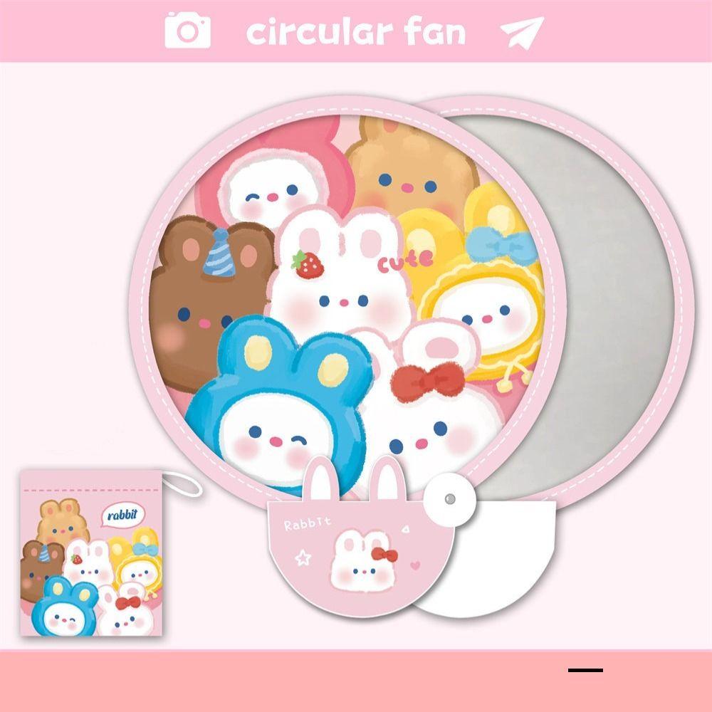 Kreslený skládací skupinový ventilátor Kapybara Mini kulatý ventilátor Venkovní ruční ventilátor