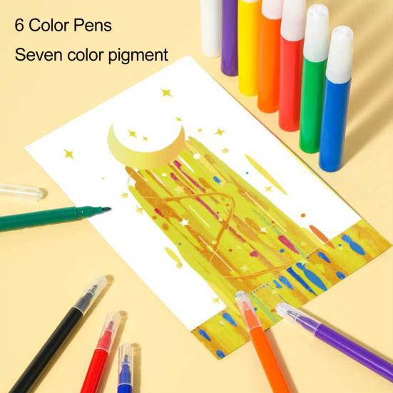 1 Set Squeegee Art Kids Paint Kit DIY Rainbow Scratch Painting Crafts