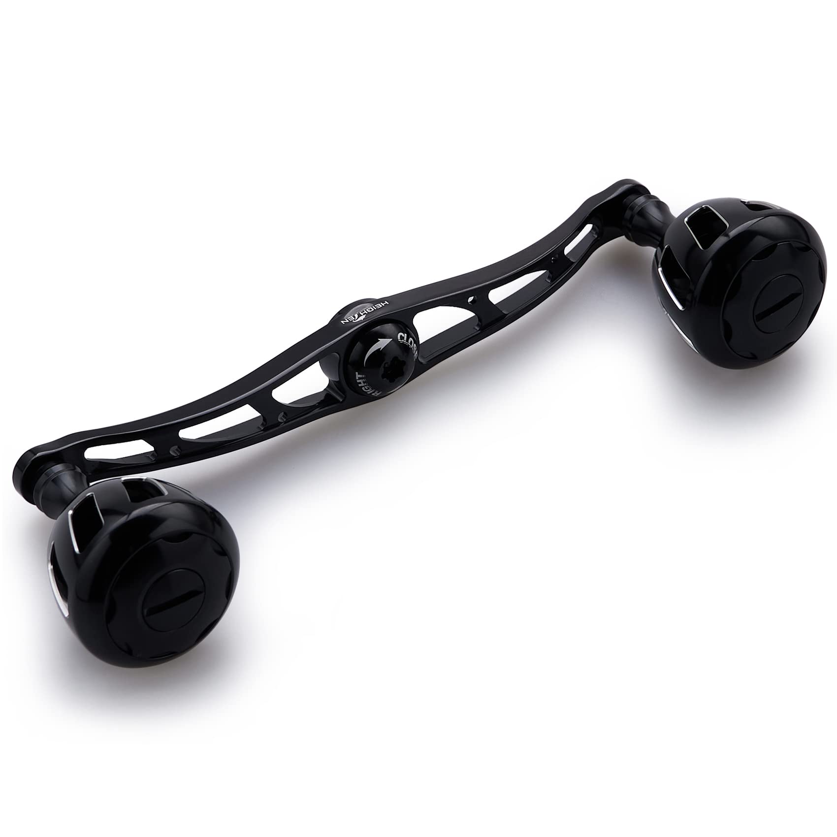 

HEIGHTEN 130/120mm Reel Handle with 32mm Knob, Compatible with Shimano, Daiwa, and Abu Garcia Baitcasting Reels, Wheel Series (Black) (525)