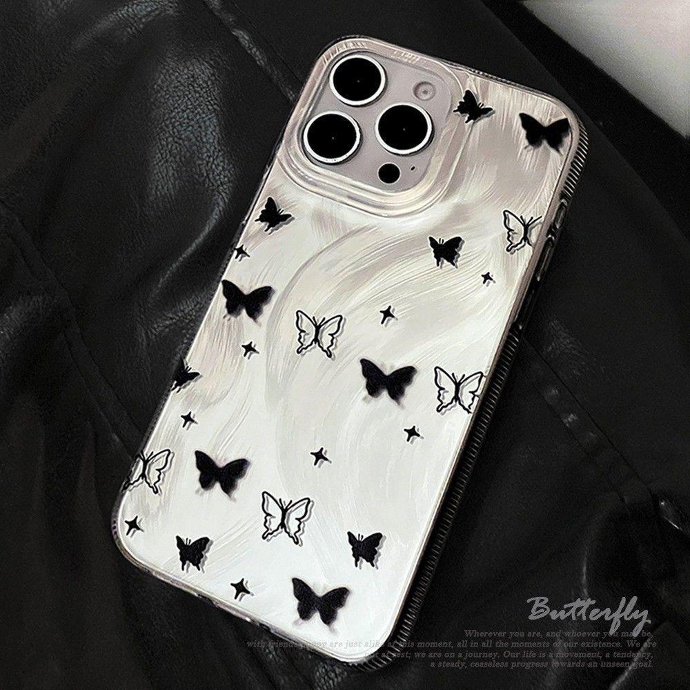 Black butterfly Phone Case For IPhone 16 16e 14 13 15 Pro Max 11 12 Pro 7 8 Plus SE 2022 Shockproof Cover Case 16 15 14 13 12 11