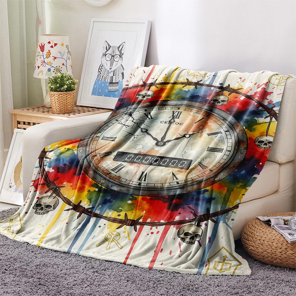 1PC Playing card style Print Flannel Blanket, High quality Comfortable for All Seasons, Home Decor, Warmth and Comfort
