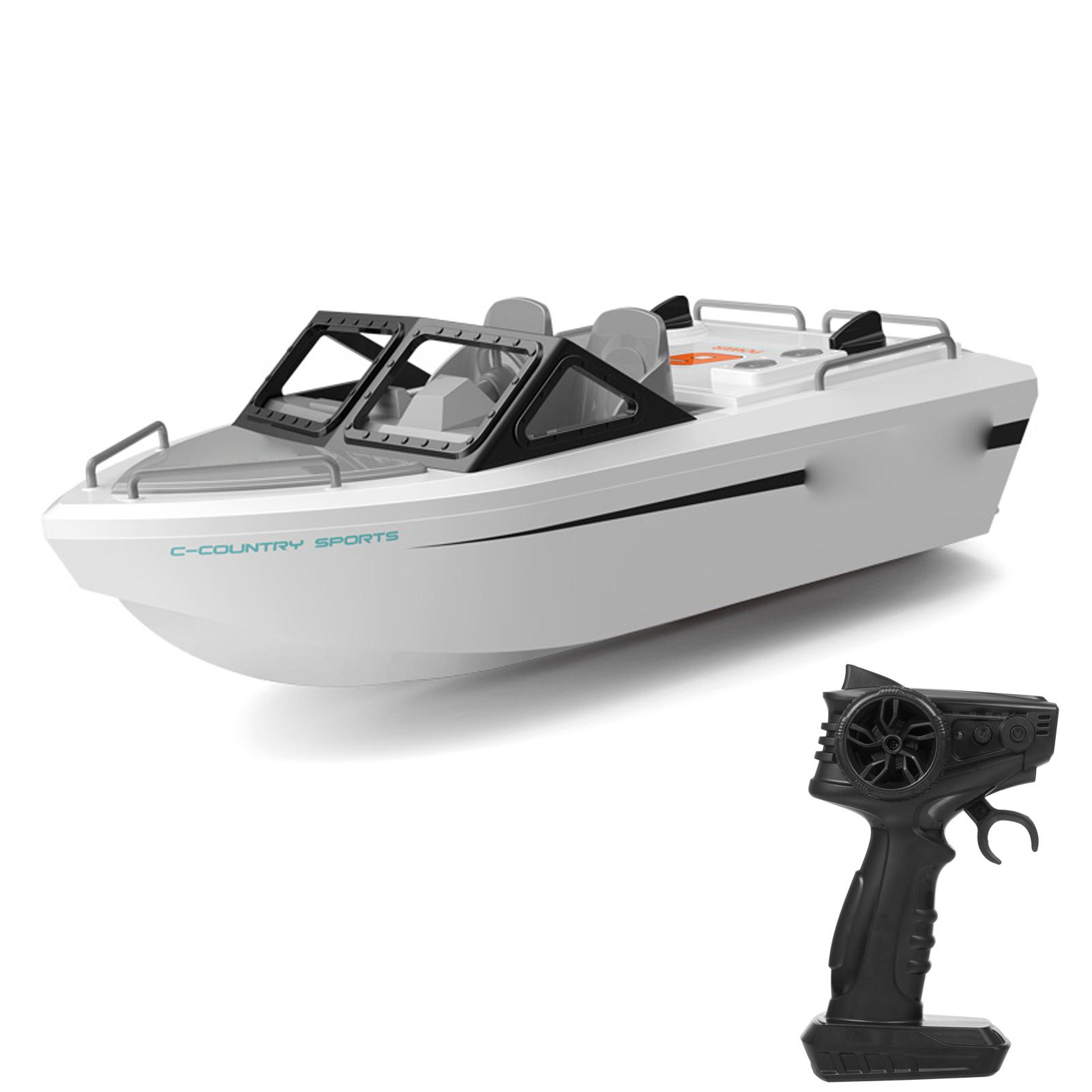 

Радиоуправляемая лодка, 2,4 ГГц Водонепроницаемый картинг-корабль с бесщеточным двигателем для бассейнов и озер, Мини-электрическая игрушка для White