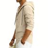 Men’s Casual Linen Hooded Top, Long-sleeved Half-Button-Up Henley Shirt, Spring/Autumn Breathable Beach Top