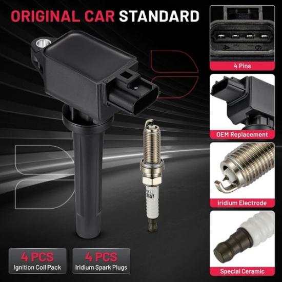 New Set Of 4X Ignition Coil+Spark Plugs For Mazda 6 3 Sport CX-3 CX-5 2.0L 2.5L