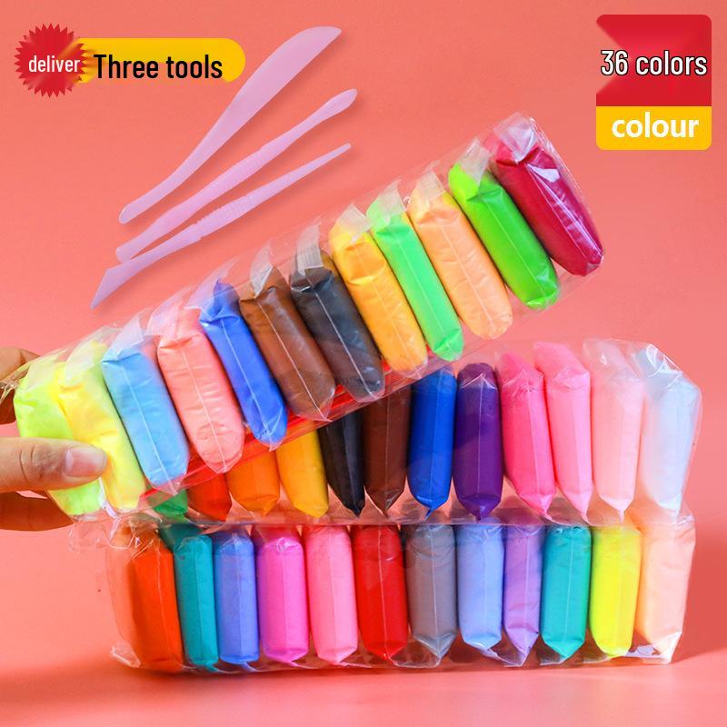 Children's DIY Super Light Clay Kit with Safe Space Rubber and Colored Clay Tools