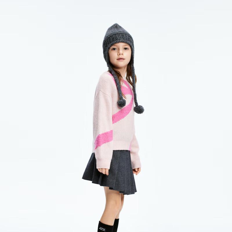little MO&Co. Girls  Winter Lantern Sleeve Bow Knit Sweater 100