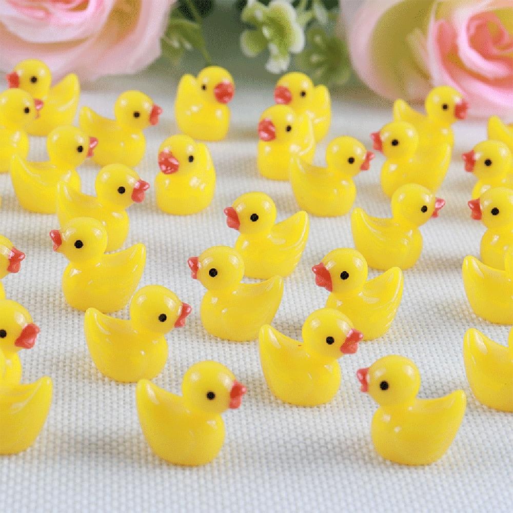 100PCS Micro Landscape Mini Duck Resin Duck Ornament Used For Doll House Decoration Office Stress Relief Toys