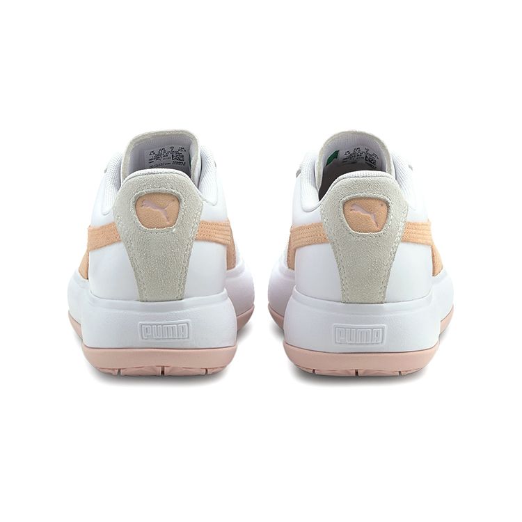 Puma Suede Mayu Thick Sole Wraparound Shock Absorption Wear-Resistant Lightweight Breathable Low-Top Skate Shoes Women Sneaker White Orange 382581-03