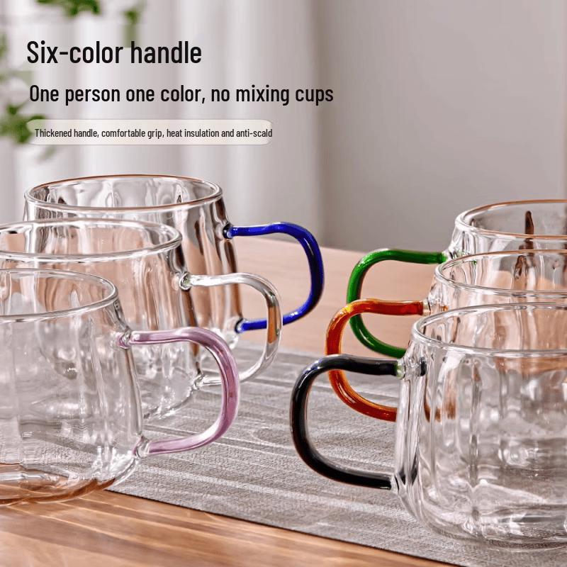 Qinji Borosilicate Glass Drinking Cup Set with Handle