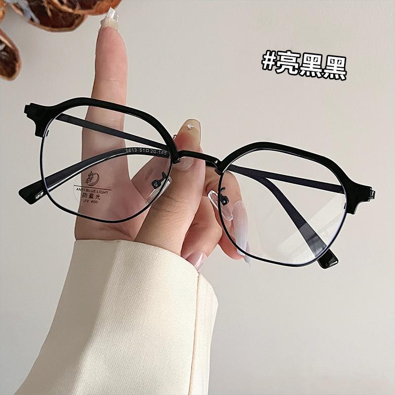 New Fashion Women'S Eyeglasses Frame  Material Semi-Rimless Eyeglass For Men Blue Light Blocking Man Glass