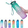 1pc 1000ml Large Capacity Gradient Water Bottle,Water Bottle with Straw 1 Litre Leakproof with Time Marker,for Sports Fitness