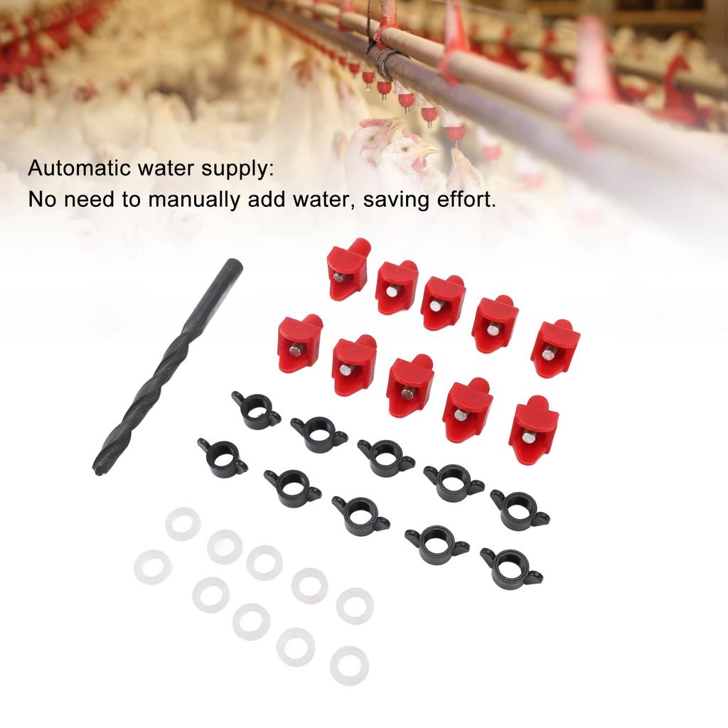 Horizontal Chicken Water Nipples Plastic Automatic Poultry Waterer Kit for Pipe Bucket