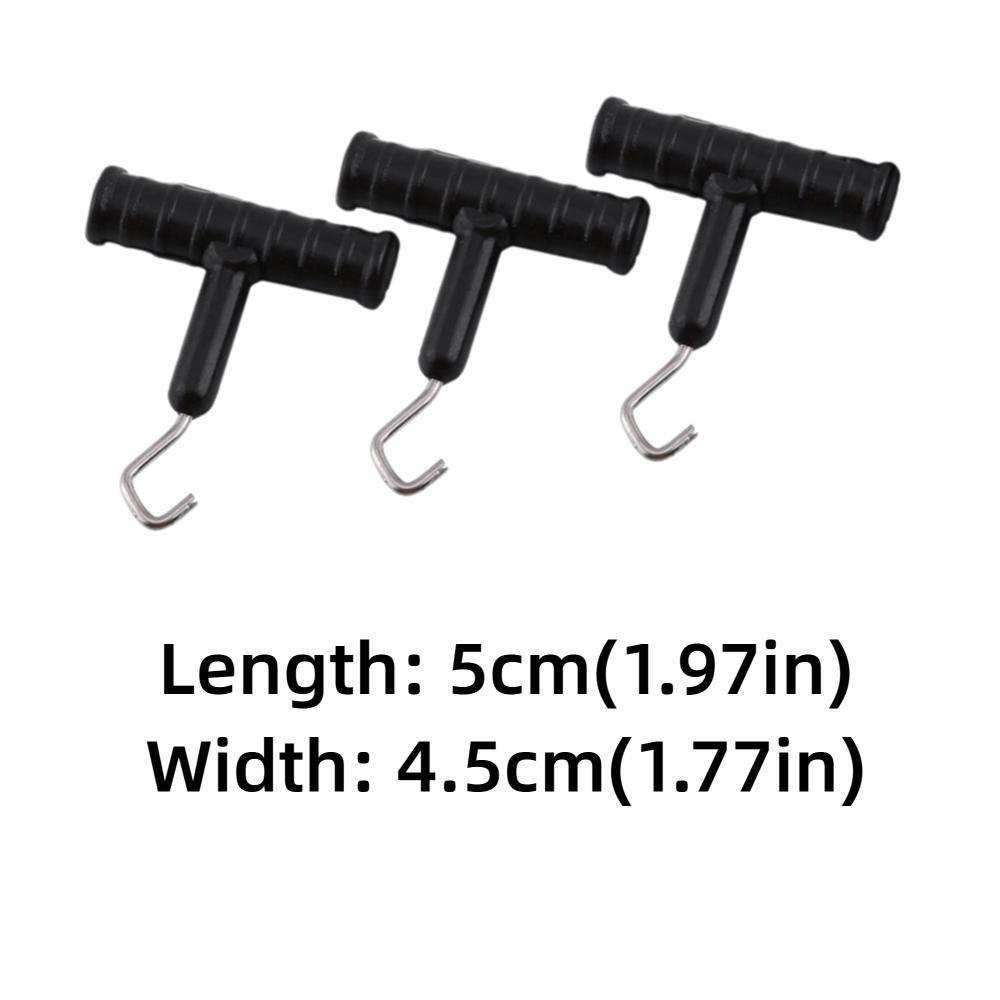 

10 Pcs T Shape Handle Fishing Baiting Rig Tool Rig Puller Knot Tools Freshwater Fishing чорний