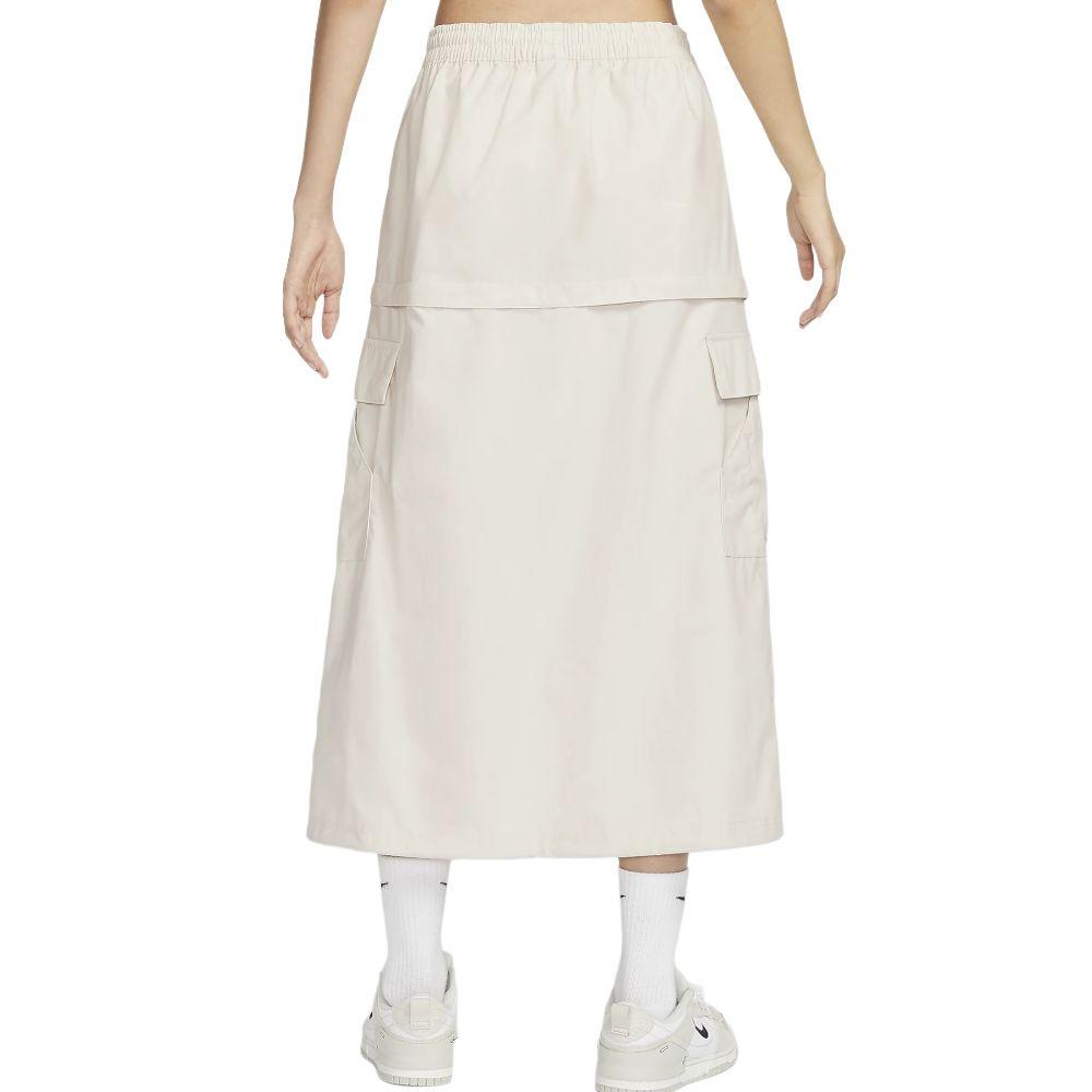 Nike Sportswear Essential Removable Two-Way Cargo Woven Loose Sports Casual Long Skirt Women Skirts White FV7504-104