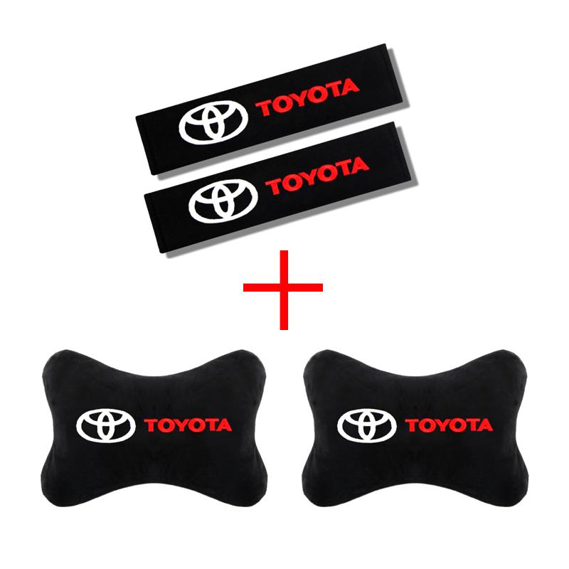 AVD4    Car exterior annual inspection stickers For Toyota Car Set Car Head Neck Rest Pillow Auto Seat belt Pads Headrest cover