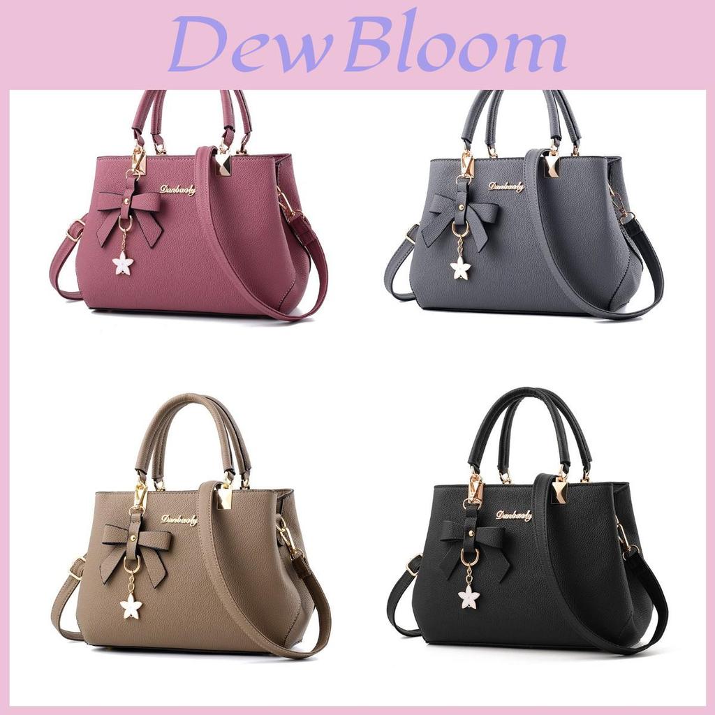 Women's Designer Faux Leather Shoulder Tote Bag Large Capacity And Bow Decoration For Fashionable Women