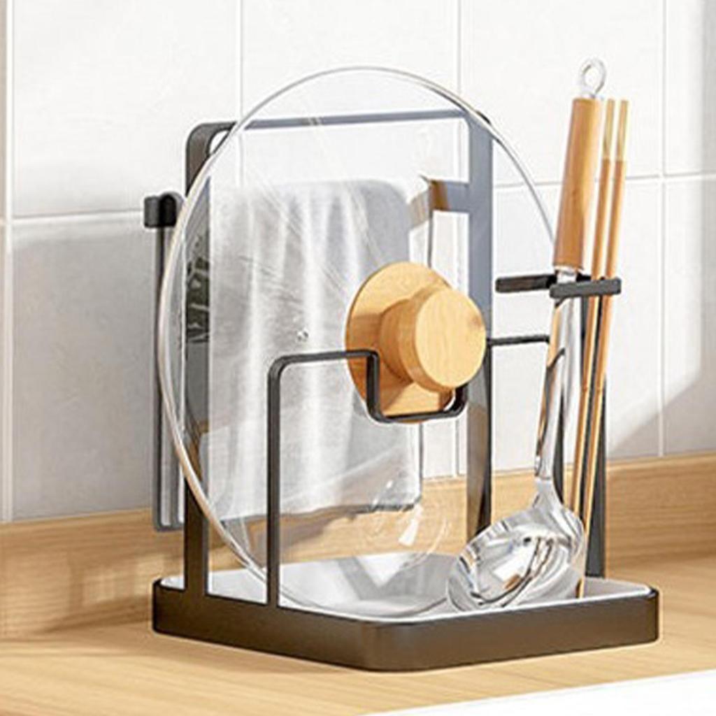 Pot Lid Holder with Removable Tray Pan Lid Holder Organizer for Countertop Kitchen Restaurant Stove Counter Cabinet Home Board