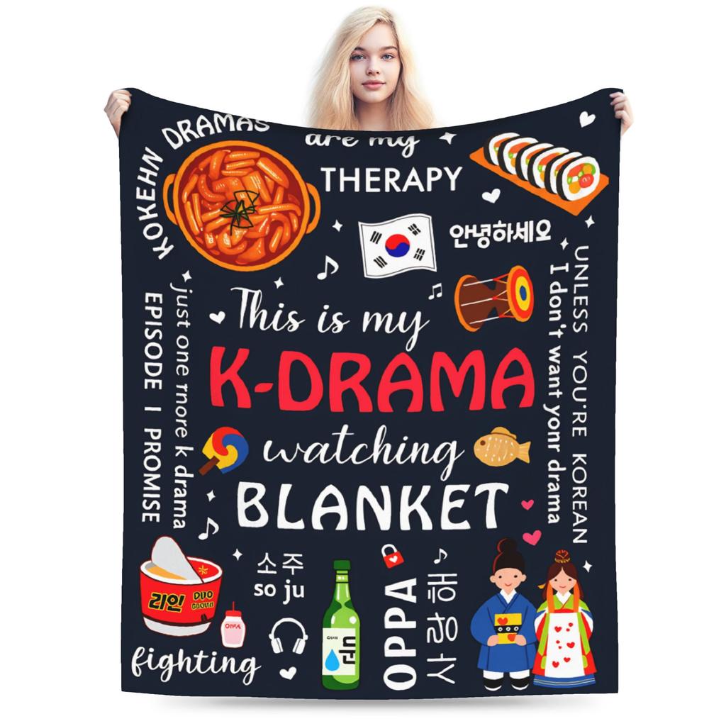 K-Drama K Pop Korean Blanket Quality Super Warm Throw Blanket Winter Child Home Decor Funny Bedspread