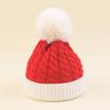 Christmas children's knitted hats winter outdoor contrasting color warm wool hats men and women baby Christmas gifts