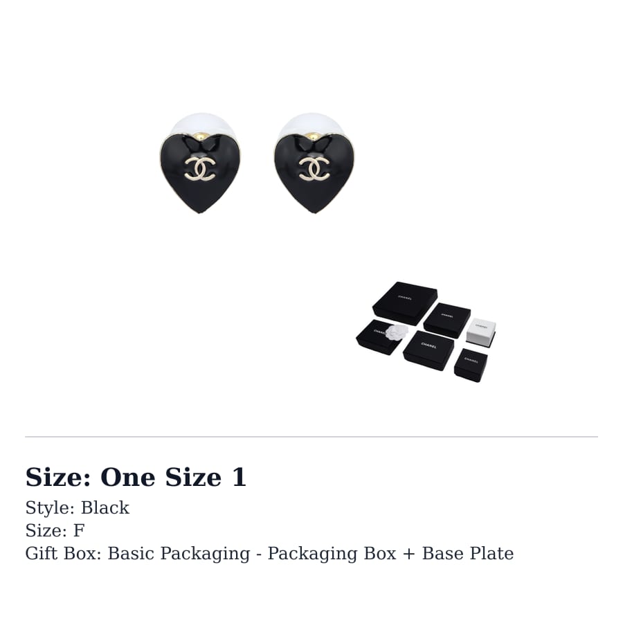 CHANEL Stud Earrings Unisex Black AB-25B-068
