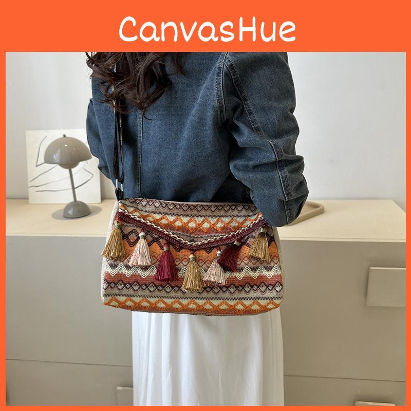 Ethnic Style Large Capacity Shoulder Bag 2023 New Bag Female Niche Fashion Tote Bag Casual Simple Crossbody Bag Street Trend