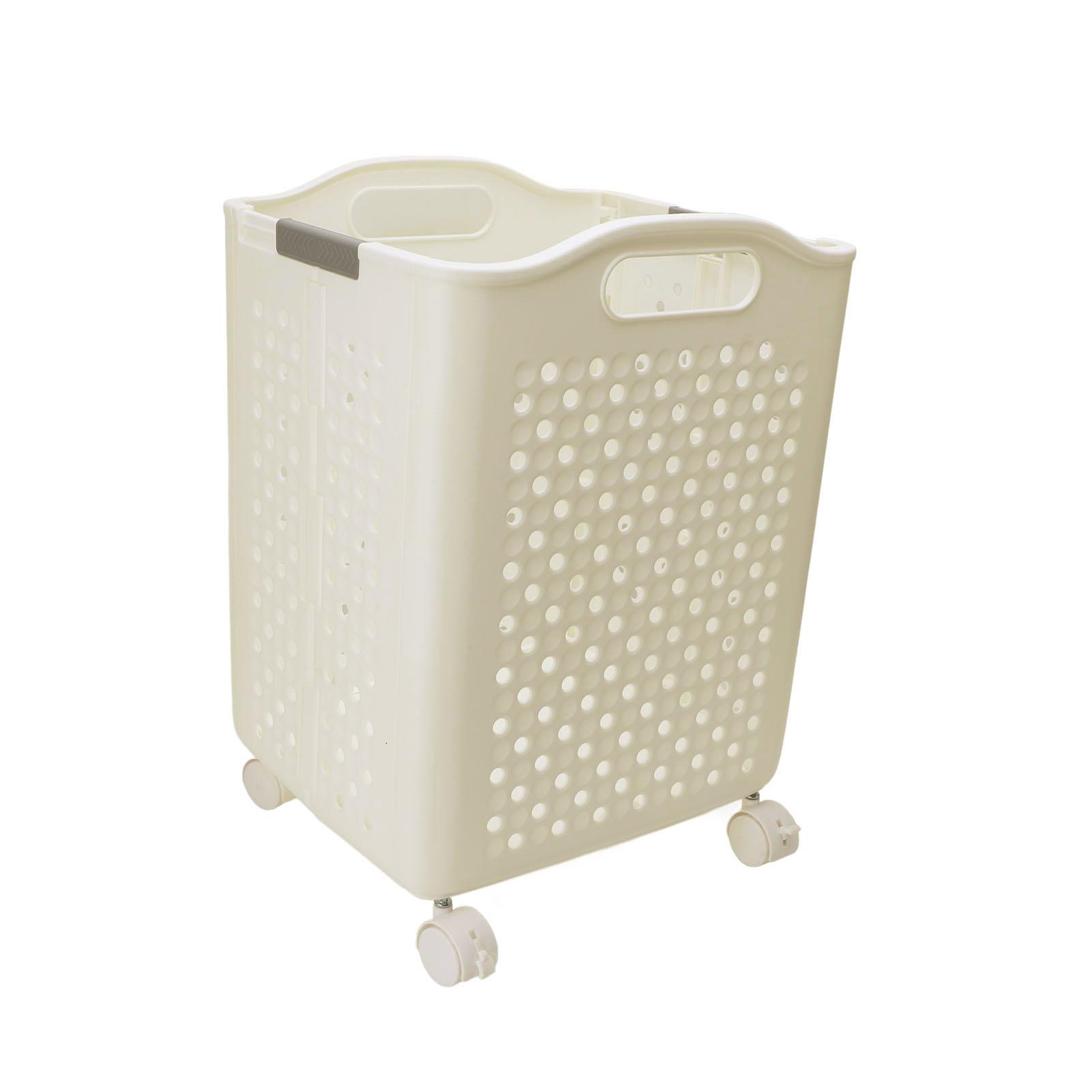Coș de rufe pliabil perforat respirabil economisitor de spațiu cu roți universale Large white