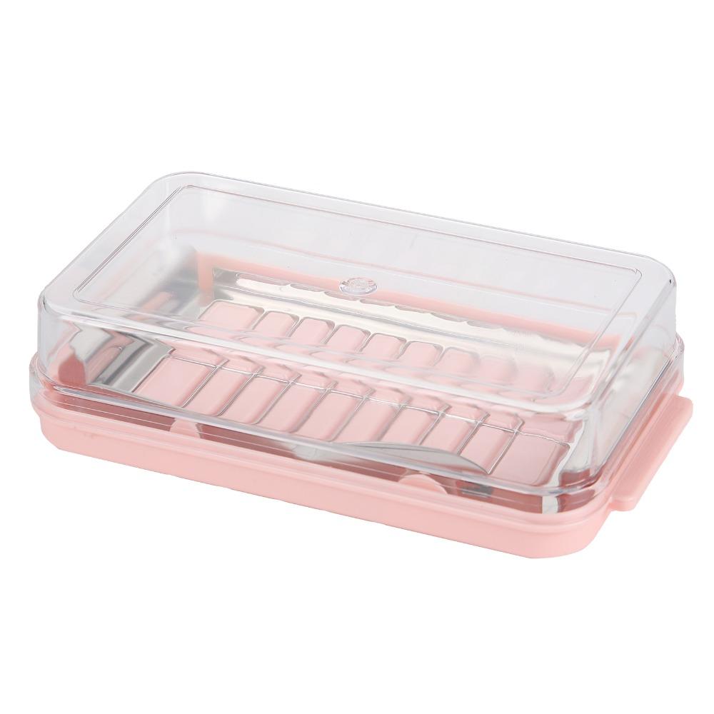 Transparent Cover Butter Storage Container 2 In 1 Design Cheese Storage Box Restaurant Use