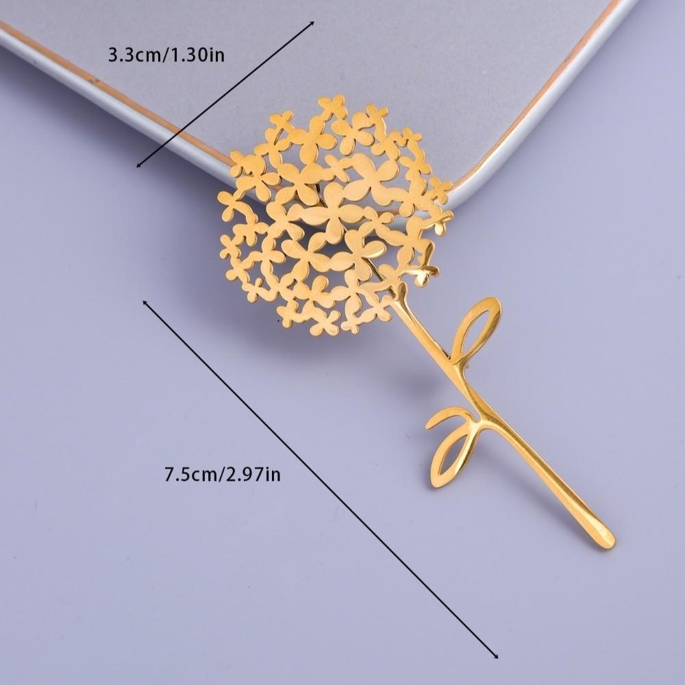 Metal Dandelion Flower Brooch Hollow Floral Brooch Pin Minimalist Lapel Pins  Clothes Decoration