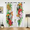 Tier Zaunkönig Vogel Tropische Blume Fenster Vorhänge Heimdeko Wohnzimmer Vorhänge Küchenvorhänge Paneelvorhänge für Schlafzimmer