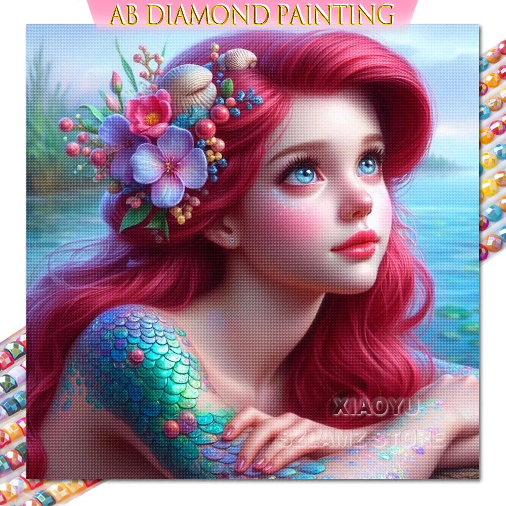 Princess Tiana Diamond Painting Kit AB Round Drills Art Embroidery Mosaic Handmade Gift New Wall Decoration Products