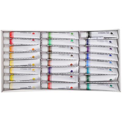 24 Stück Aquarellfarbset 12ml Professionelle Aluminiumtube Pinsel Schulkunstbedarf