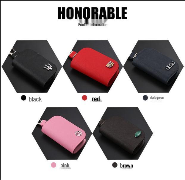 Universal Cross Pattern Car Key Bag with Zipper and Waist Hook