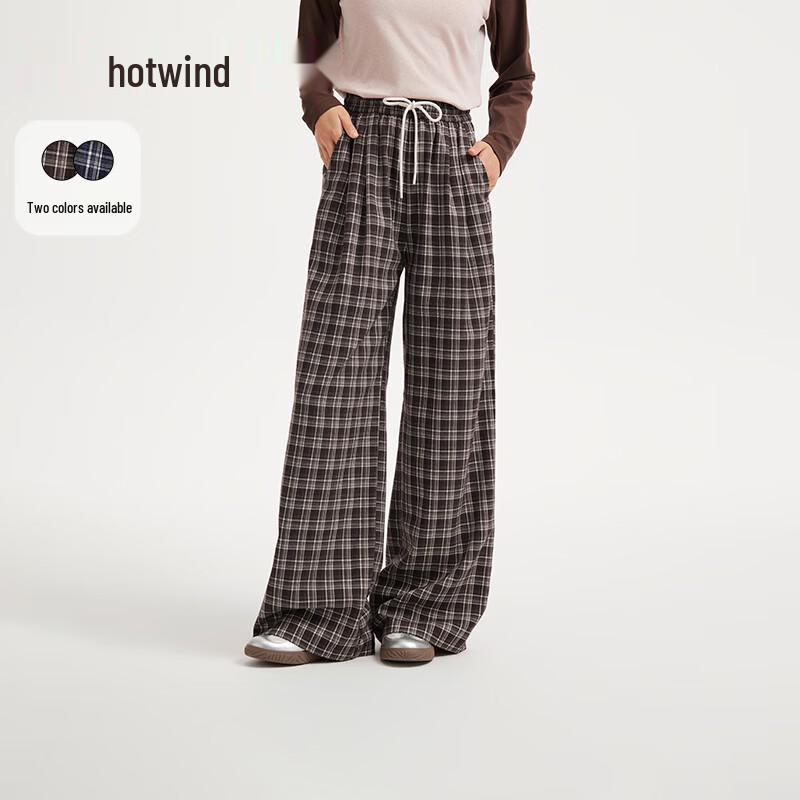 Hotwind Women s Casual Plaid Long Pants F04W26105 S