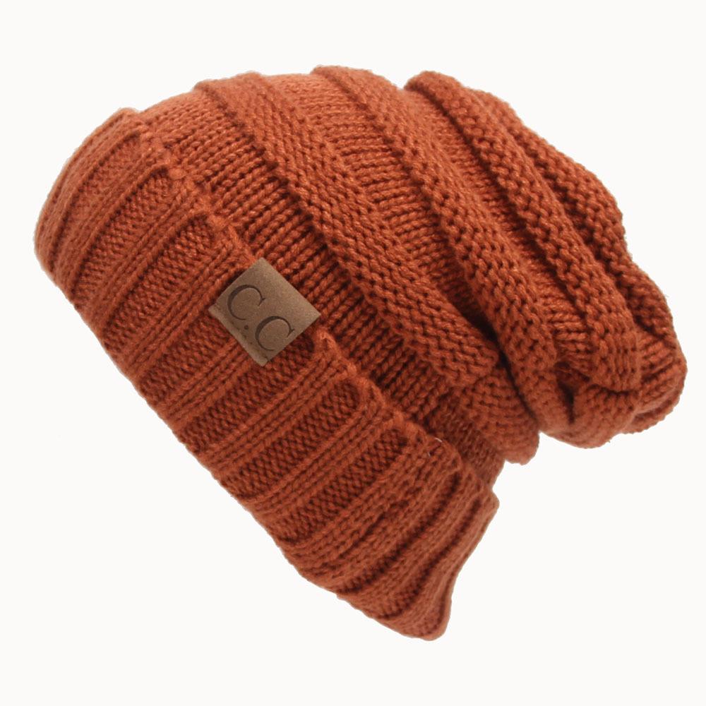 Warm Winter Knitted Beanie Soft Acrylic Fabric Cozy Dome Hat For Cold Weather