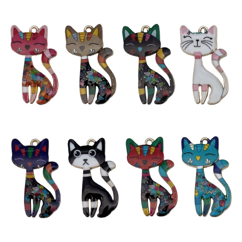 Öltropfen-Katzen-Anhänger Schlüsselanhänger - DIY Taschenanhänger Schmuckzubehör
