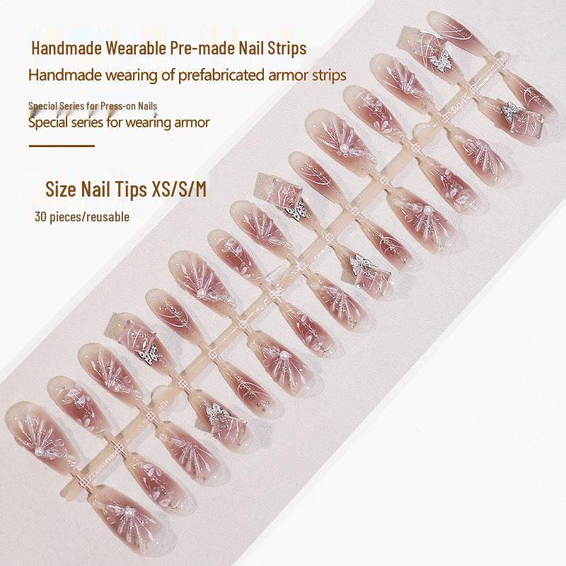 

Butterfly Rhinestone Nail Art Patches - Pre-Made Wearable Nail Pieces