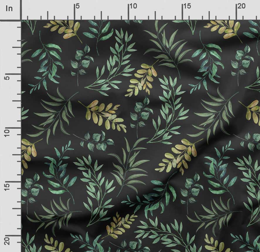 Soimoi Leaves Print,  Cotton Cambric, Quilting Fabric Sold by The Yard 42 Inch Wide, Medium Weight Cotton Fabric,