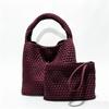 Borsa tote grande capienza per mamma e bambino intrecciata a mano - Borsa morbida e alla moda per le mamme