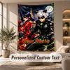 Arazzo Miraculous Ladybug, Testo Personalizzato su Misura, Arazzo da Appendere alla Parete per Soggiorno Decorazione Murale per la Casa