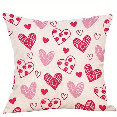 Home Decor Valentine's Day Love Heart Pattern Pillows Pattern Cushion Cover Suitable for Sofa Bedroom Car Pillow Cover