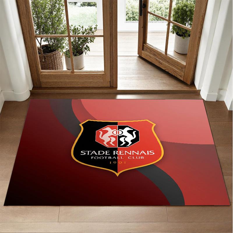 Stade Rennais FC Design Crystal Velvet Rug Soft Decorative Mat for Bedroom Entrance